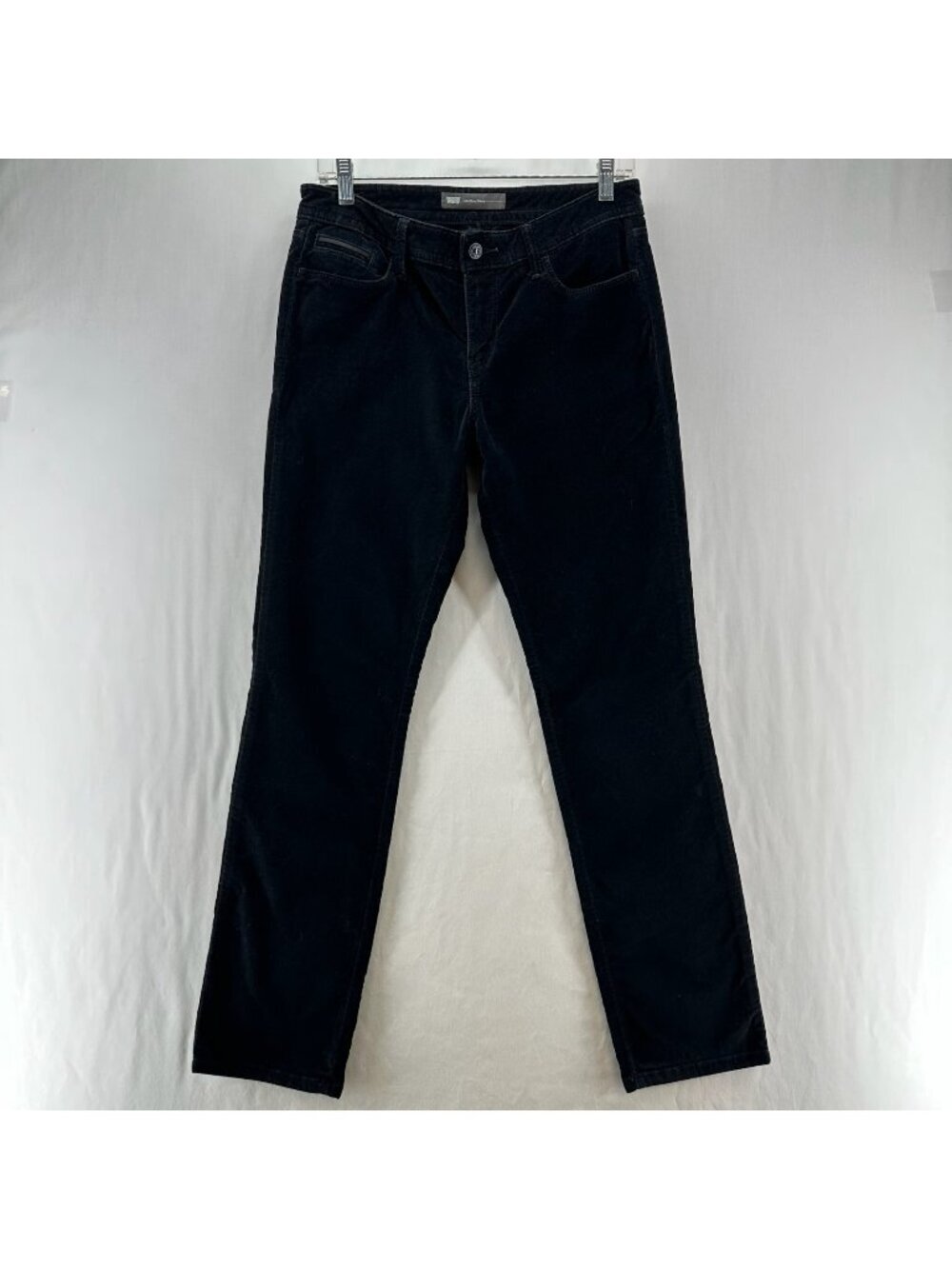 Levi's Mid-Rise Skinny Pants Women Sz 29 Stretch 5-Pocket Zip Fly Velvet Black